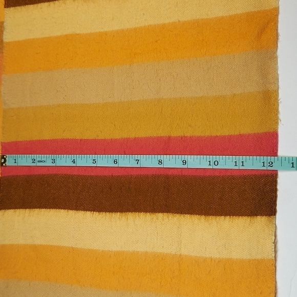 Pink Orange Striped 100%  Cashmere Scotland Scarf Fringe - Picture 5 of 13